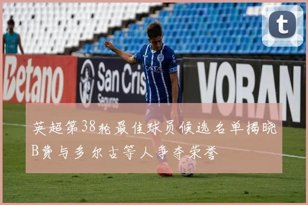 英超第38轮最佳球员候选名单揭晓B费与多尔古等人争夺荣誉